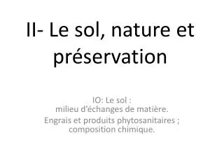 ii le sol nature et pr servation