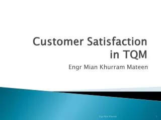 Customer Satisfaction in TQM