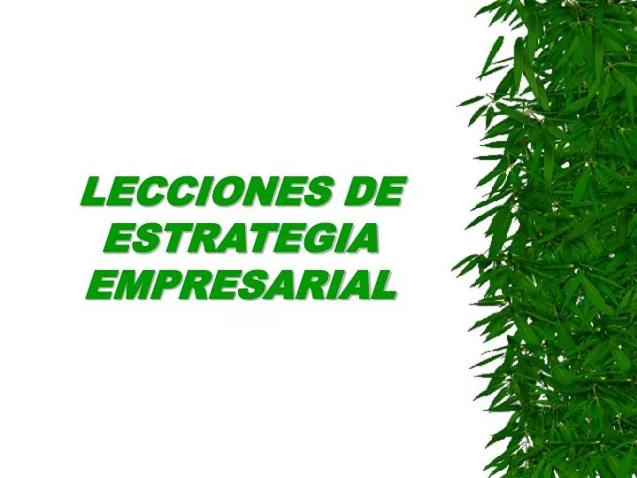 lecciones de estrategia empresarial