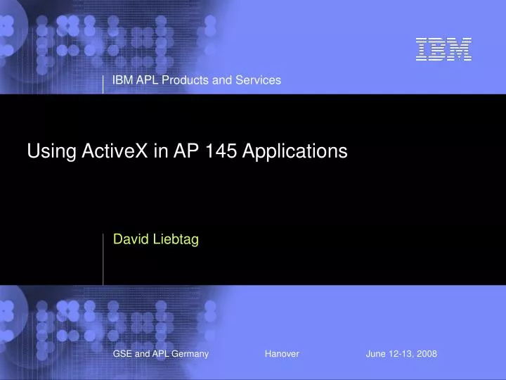 using activex in ap 145 applications