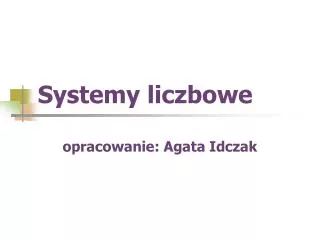 systemy liczbowe