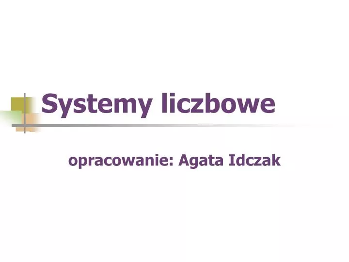 systemy liczbowe