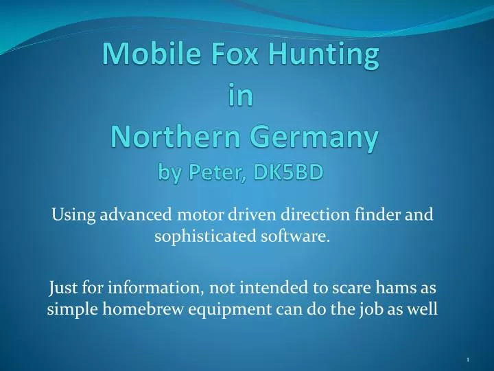 mobile fox hunting in northern germany by peter dk5bd