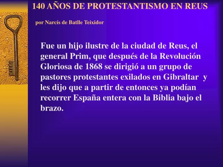 140 a os de protestantismo en reus por narc s de batlle teixidor