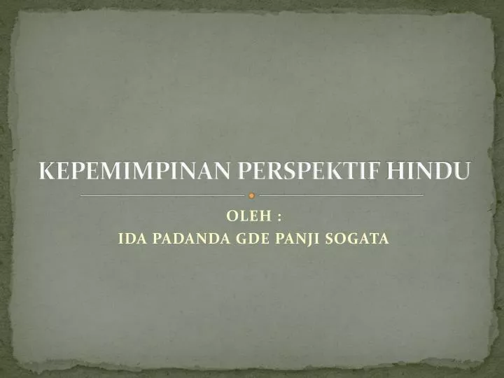 kepemimpinan perspekti f hindu