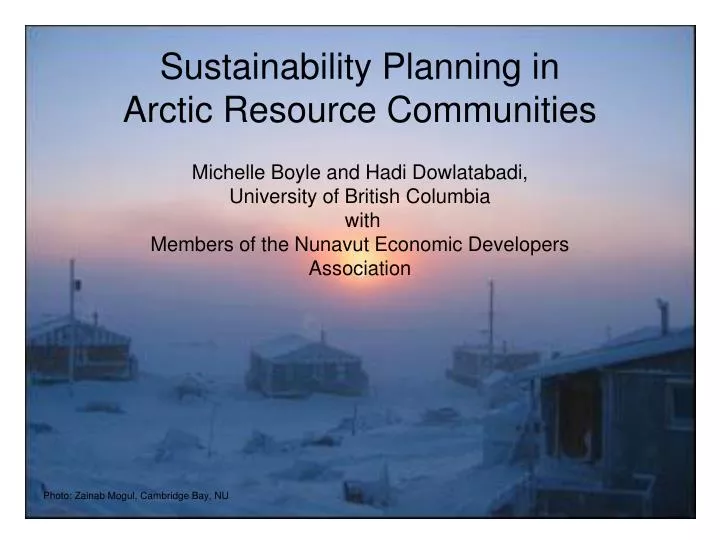 sustainability planning in arctic resource communities