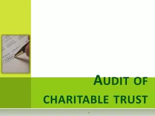 Audit of charitable trust