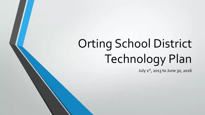 orting school district technology plan