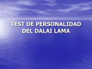 test de personalidad del dalai lama