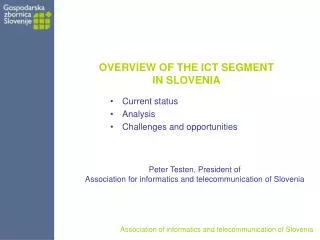 OVERVIEW OF THE ICT SEGMENT IN SLOVENIA