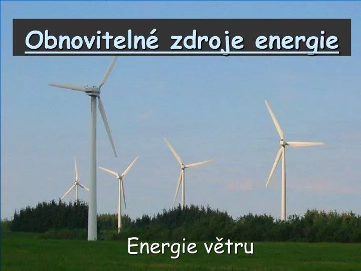 obnoviteln zdroje energie