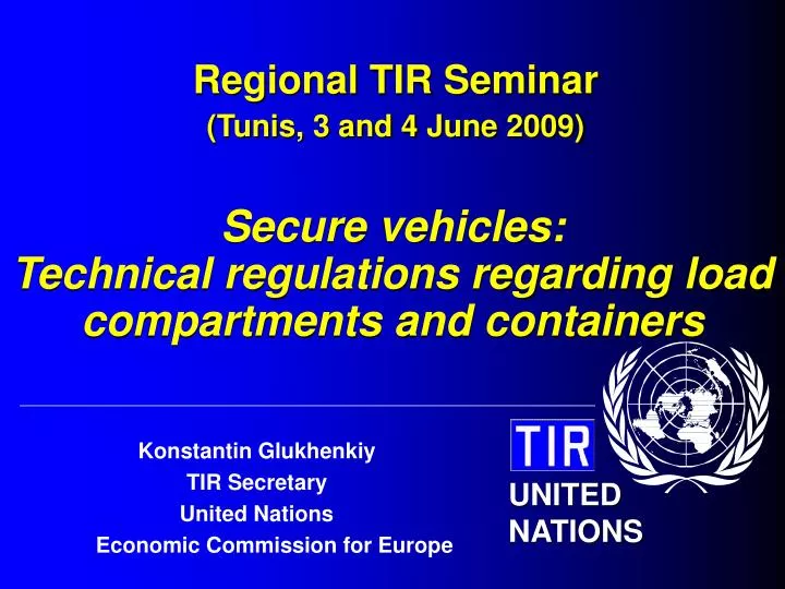 regional tir seminar tunis 3 and 4 june 2009