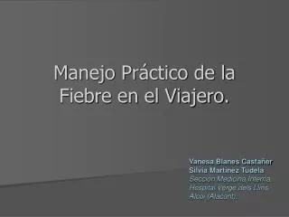 manejo pr ctico de la fiebre en el viajero