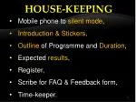 HOUSE-KEEPING - slide 1