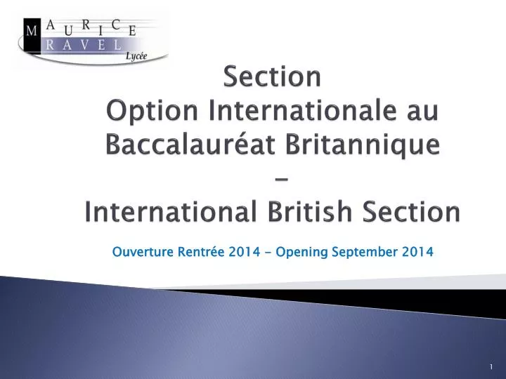 section option internationale au baccalaur at britannique international british section