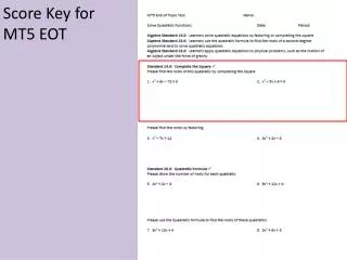 Score Key for MT5 EOT