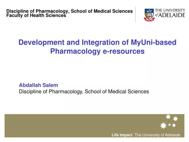 discipline of pharmacology school of medical sciences faculty of health sciences