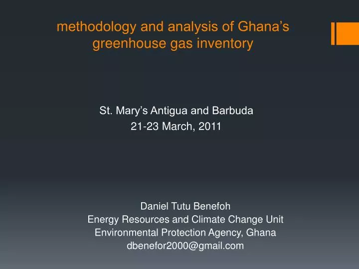 m ethodology and analysis of ghana s greenhouse gas inventory