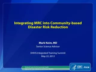 Integrating MRC into Community-based Disaster Risk Reduction