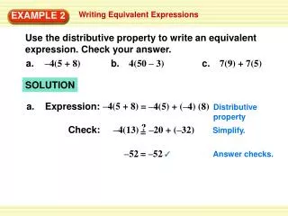 Writing Equivalent Expressions