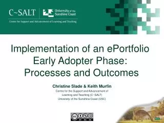 Implementation of an ePortfolio Early Adopter Phase : Processes and Outcomes