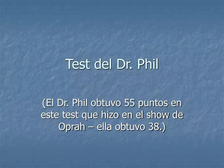 test del dr phil