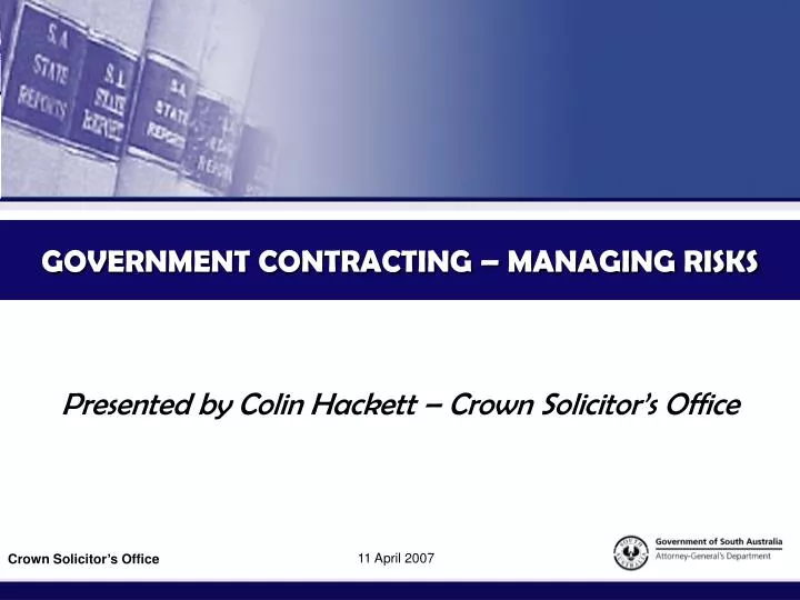 government contracting managing risks