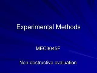 Experimental Methods