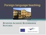 Foreign language teaching - slide 1