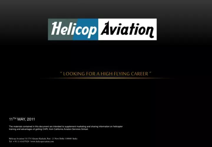 looking for a high flying career