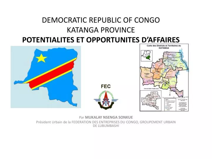 democratic republic of congo katanga province potentialites et opportunites d affaires