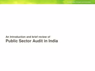 An Introduction and brief review of Public Sector Audit in India