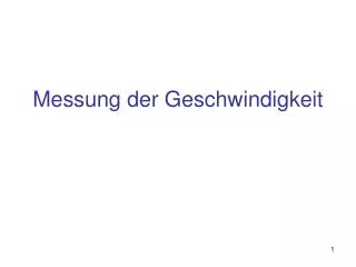 messung der geschwindigkeit