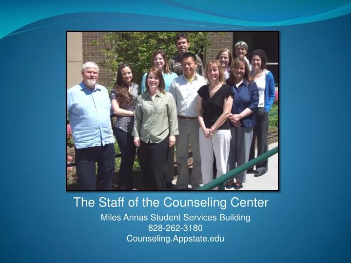 the staff of the counseling center