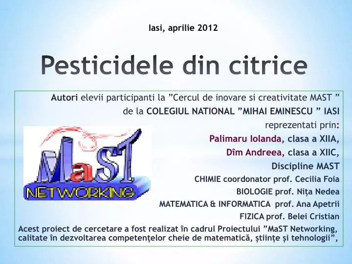 pesticidele din citrice