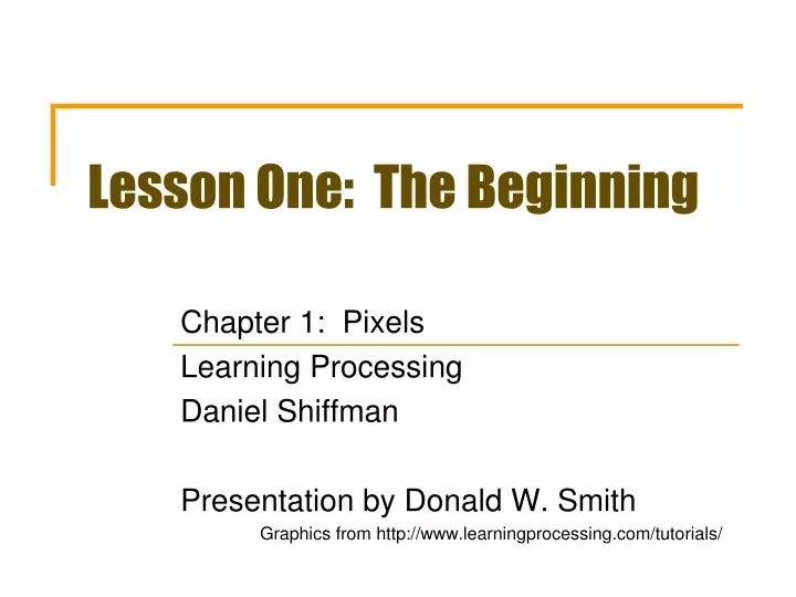 lesson one the beginning