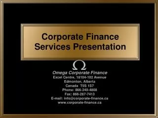 Corporate Finance Services Presentation