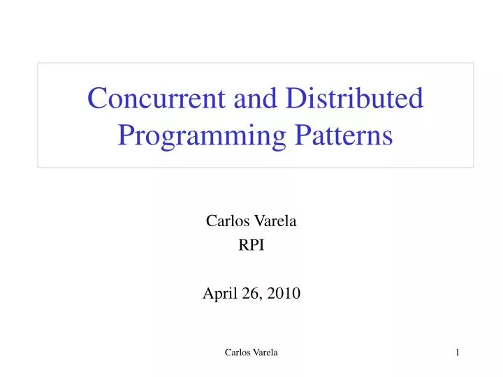 concurrent and distributed programming patterns
