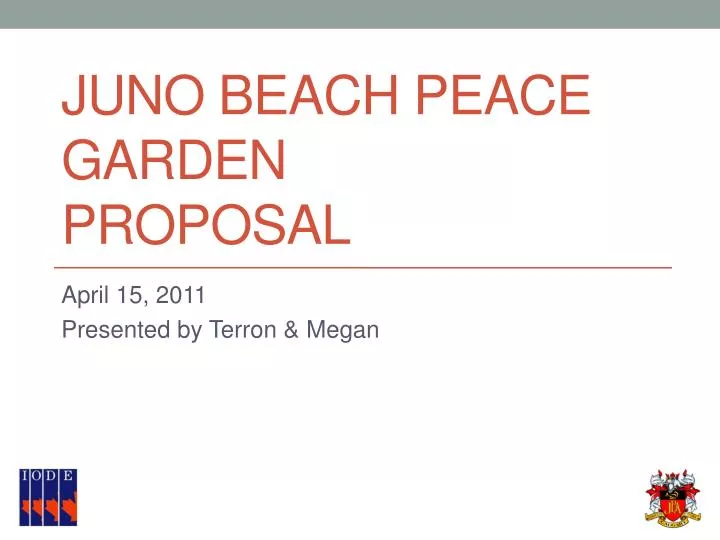 juno beach peace garden proposal