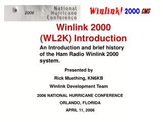 Winlink 2000 (WL2K) Introduction