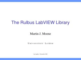 The Rulbus LabVIEW Library