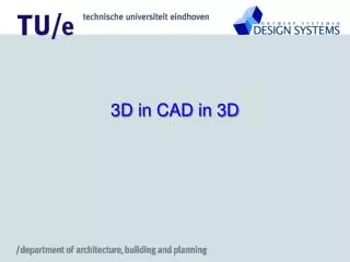 3D in CAD in 3D