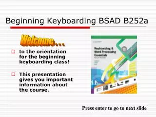 Beginning Keyboarding BSAD B252a