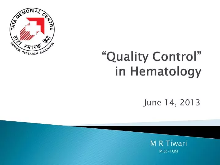 quality control in hematology