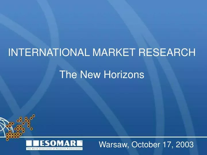 international market research the new horizons