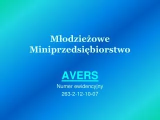 m odzie owe miniprzedsi biorstwo