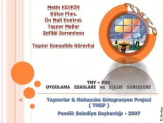 ta n rlar muhasebe entegrasyon projesi tmep pendik belediye ba kanl 2007