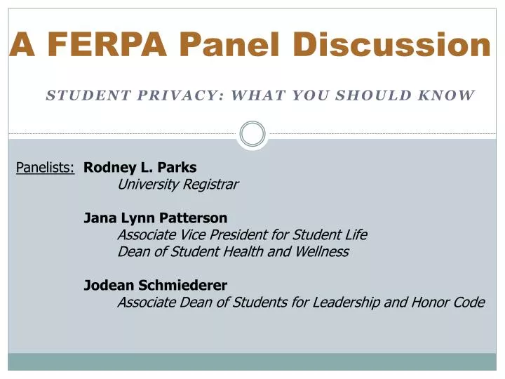 a ferpa panel discussion