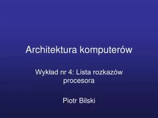 architektura komputer w