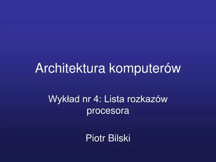 architektura komputer w